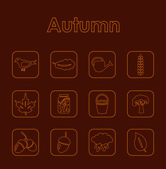 Wall Mural - Set of autumn simple icons