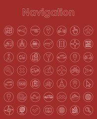 Poster - Set of navigation simple icons