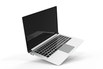 modern computer, laptop blank mockup. glossy laptop computer mock-up, 3d rendering