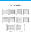 Set fence and gates vectors lines