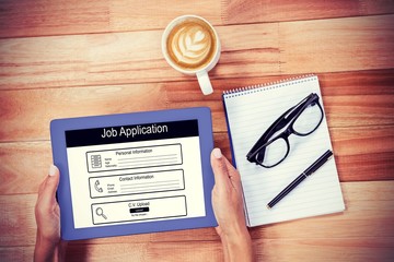 Poster - Composite image of digitally generated image of job application 