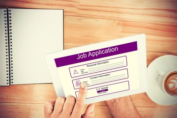 Poster - Composite image of digitally generated image of job application 