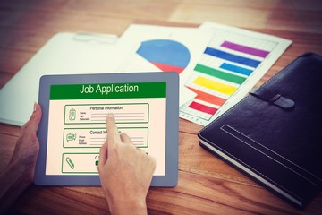 Poster - Composite image of digitally generated image of job application 
