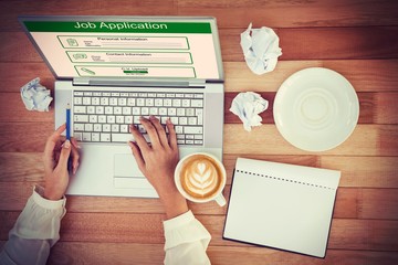 Poster - Composite image of digitally generated image of job application 