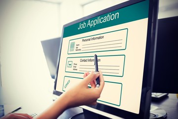 Poster - Composite image of digitally generated image of job application 
