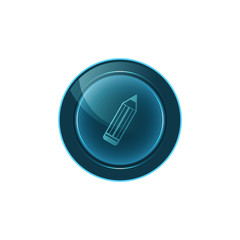Poster - web button pencil on white background. vector design.