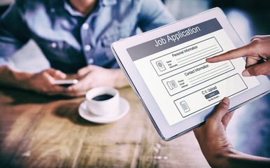 Poster - Composite image of digitally generated image of job application 