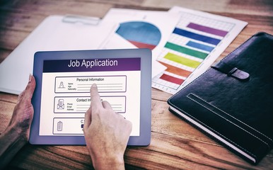 Poster - Composite image of digitally generated image of job application 