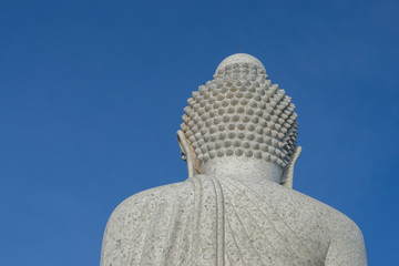 back of big buddha statue in Phuket province Thailand.