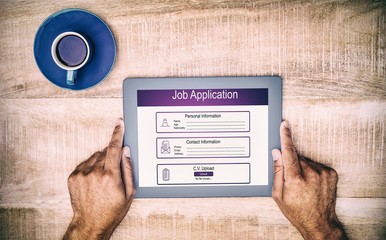 Poster - Composite image of digitally generated image of job application 