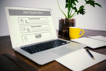 Poster - Composite image of digitally generated image of job application 