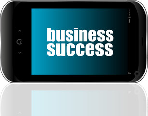 Aufkleber - Business concept: smartphone with text business success on display
