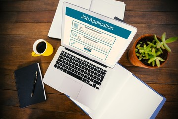 Poster - Composite image of digitally generated image of job application 