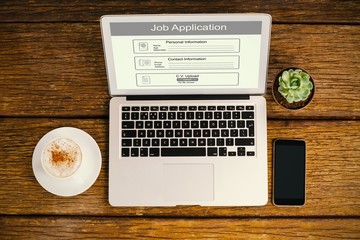 Poster - Composite image of digitally generated image of job application 