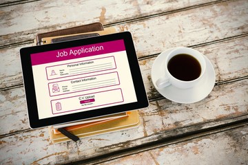 Poster - Composite image of digitally generated image of job application 