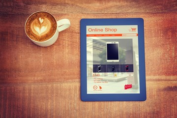 Poster - Composite image of mobile phones for sale displayed on web page