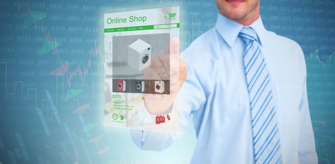 Poster - Composite image of businessman in shirt pointing with his finger