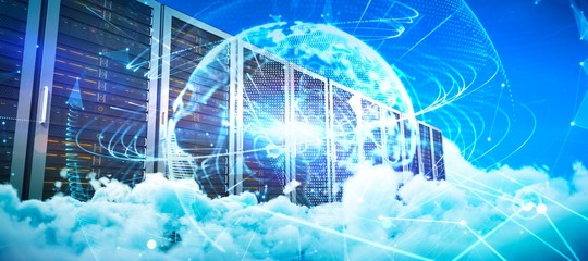 Poster - Composite image of server towers