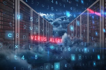 Poster - Composite image of virus background