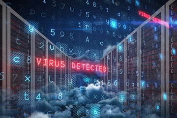Poster - Composite image of virus background