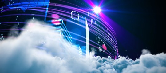 Poster - Composite image of digitally generated image of storm clouds 
