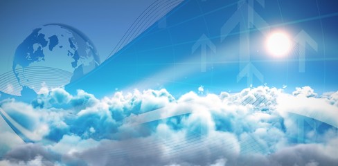 Poster - Composite image of global business graphic in blue