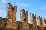 Detail of an old fortified wall of the medieval Castle