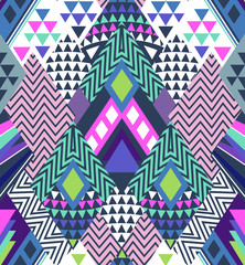 Poster - abstract geo shapes in zigzag design - seamless background