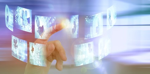 Poster - Composite image of cropped image of businessman pointing