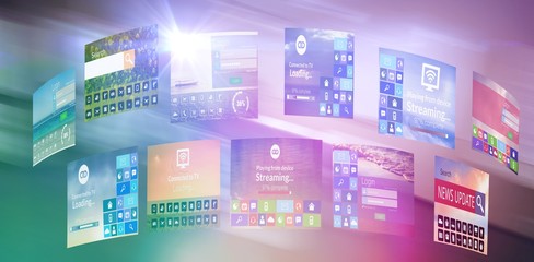 Poster - Composite image of digital composite image of device screens