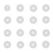 © vda_82 - Set of Halftone circles isolated on white background.Collection of halftone effect dot patterns.Vector illustration.