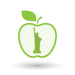 Wall Mural - Isolated apple with  the Statue of Liberty