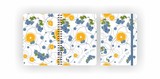 Fototapeta  - Notepad template. Notebook with fruit bilberries and oranges. Vector set.