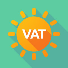 Wall Mural - Long shadow Sun with  the value added tax acronym VAT