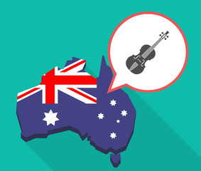 Poster - Long shadow Australia map with  a violin