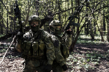 Wall Mural - Portrait of soldiers with arms