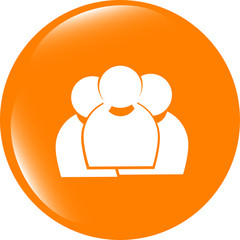 Poster - business man silhouette set icon web app button