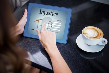 Poster - Composite image of graphic interface of lawyer contact form 