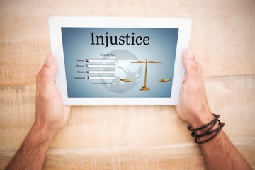 Poster - Composite image of graphic interface of lawyer contact form 
