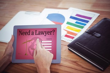 Poster - Composite image of graphic interface of lawyer contact form 