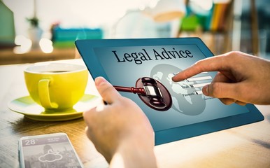 Poster - Composite image of graphic interface of lawyer contact form 