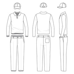 Wall Mural - Set of male golf suit.