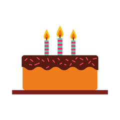 Poster - delicious cake brithday with candles vector illustration design