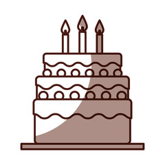 Poster - delicious cake brithday with candles vector illustration design