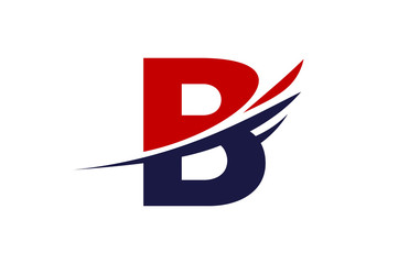 B wing swoosh letter logo