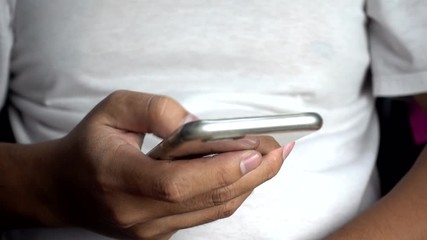 Poster - Man using smartphone - Closeup