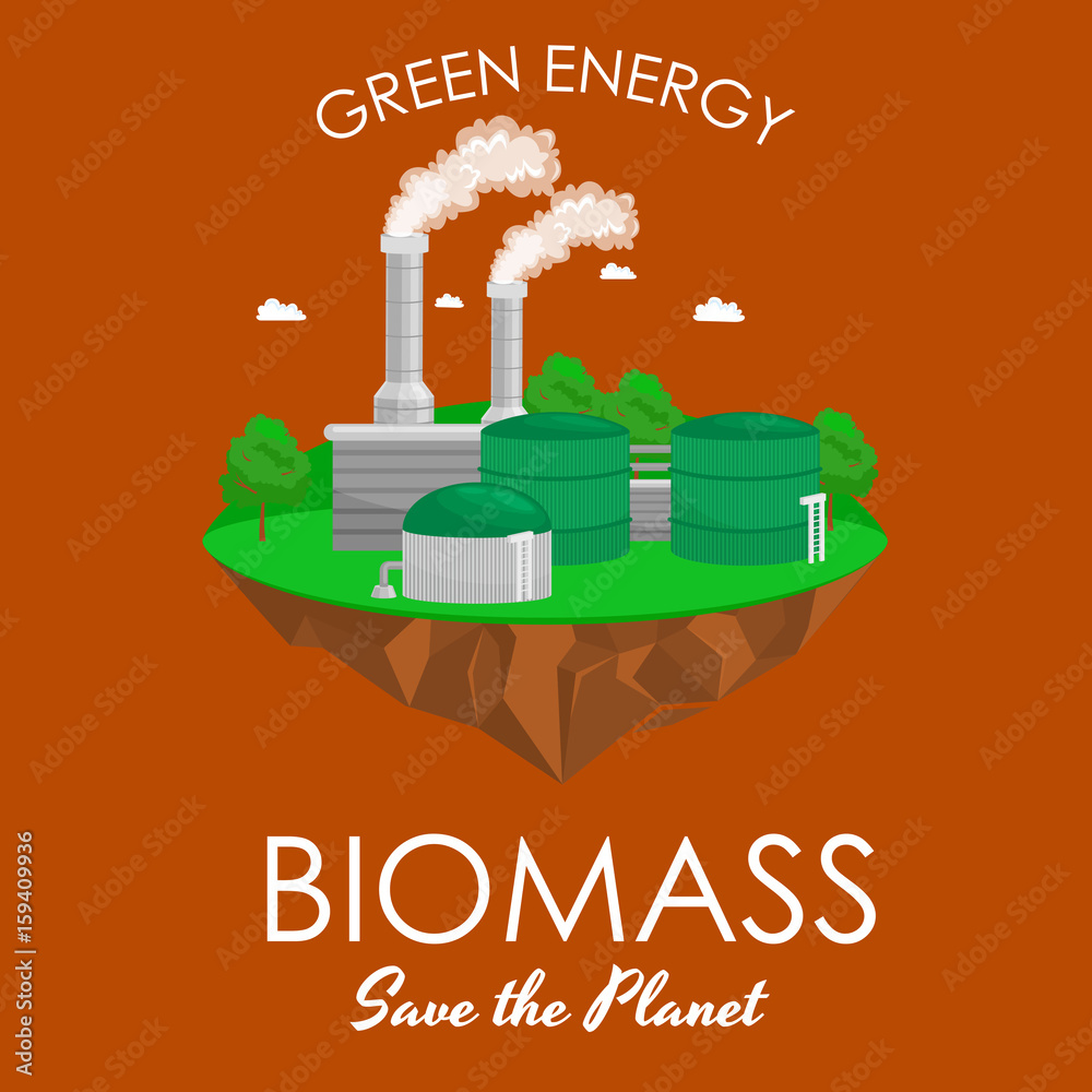alternative energy power industry, biomass power station factory ...