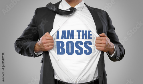 Fotomural I am the Boss / Man open Shirt