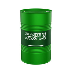 Poster - Saudi Arabia Flag Oil Barrel