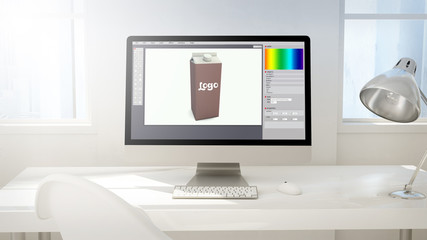workspace background computer packaging design